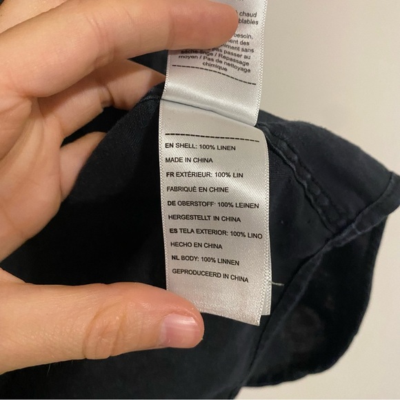 UNTUCKit Dark Navy Blue Linen Button Up Shirt size Large - Picture 6 of 9